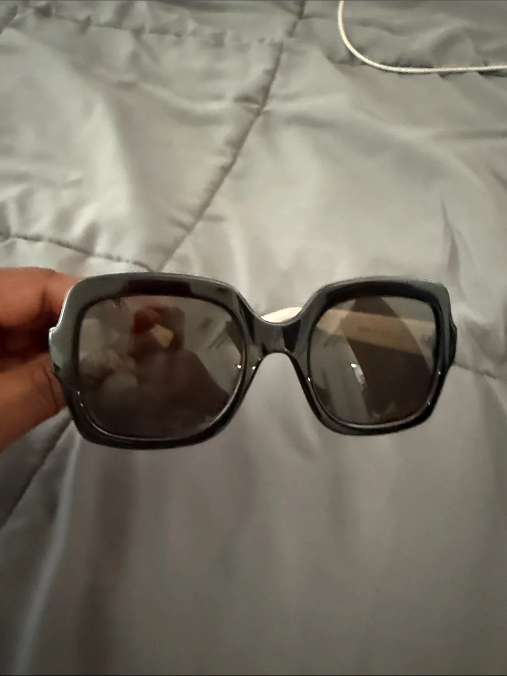 100% Authentic Gucci Black Square Sunglasses with Brown Lenses - Oversized.